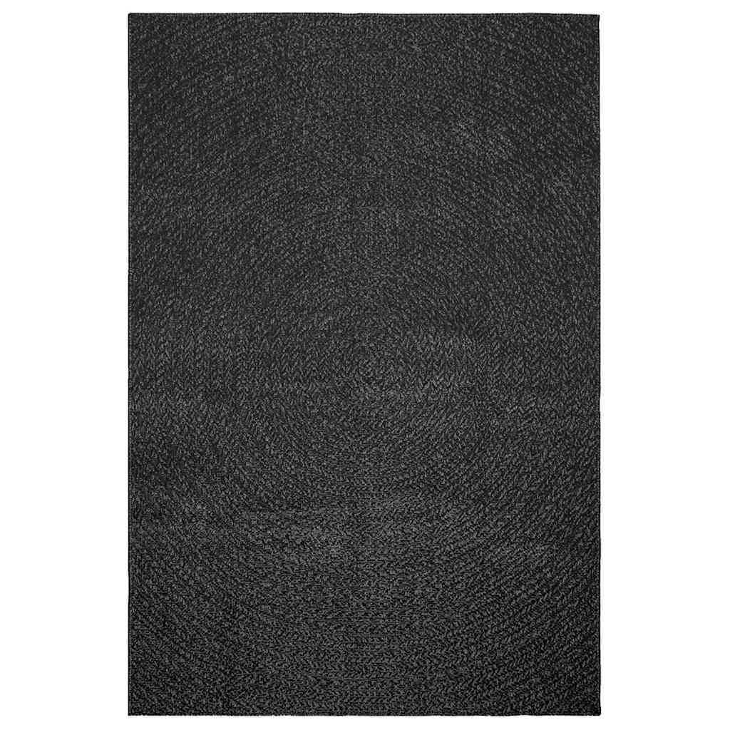 Vloerkleed ZIZUR binnen en buiten 140x200cm jute look antraciet is nu te koop bij PeponiXL, paradijselijk wonen!