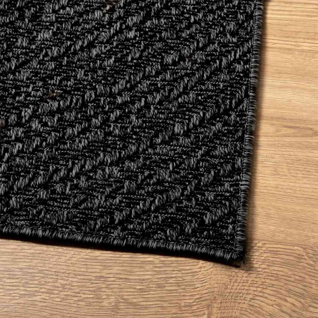 Vloerkleed ZIZUR binnen en buiten 140x200cm jute look antraciet is nu te koop bij PeponiXL, paradijselijk wonen!