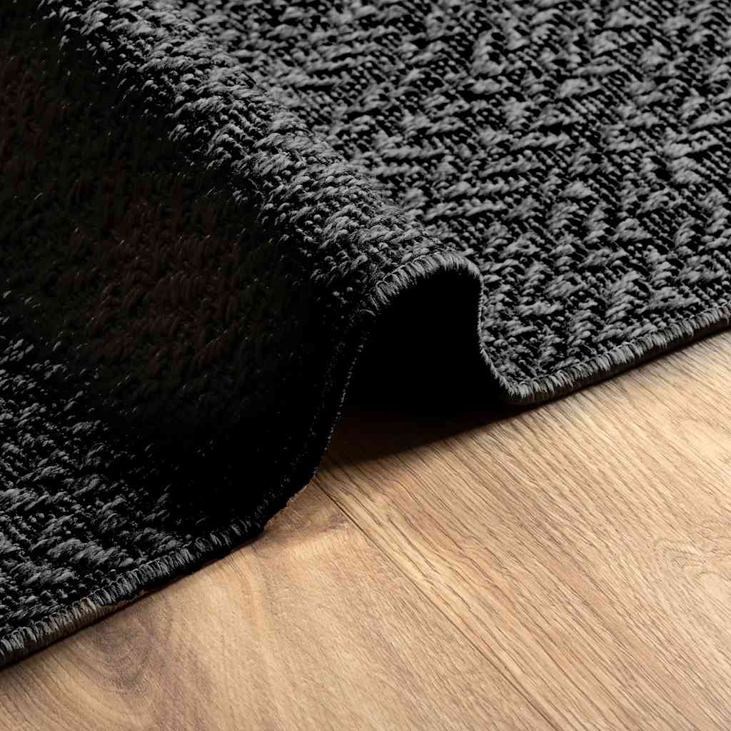 Vloerkleed ZIZUR binnen en buiten 140x200cm jute look antraciet is nu te koop bij PeponiXL, paradijselijk wonen!