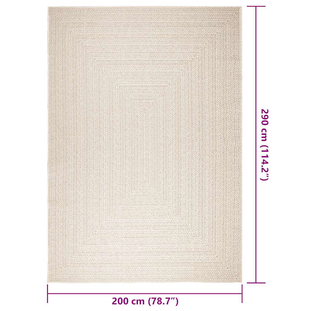 Vloerkleed ZIZUR room binnen en buiten 200x290 cm jute look is nu te koop bij PeponiXL, paradijselijk wonen!