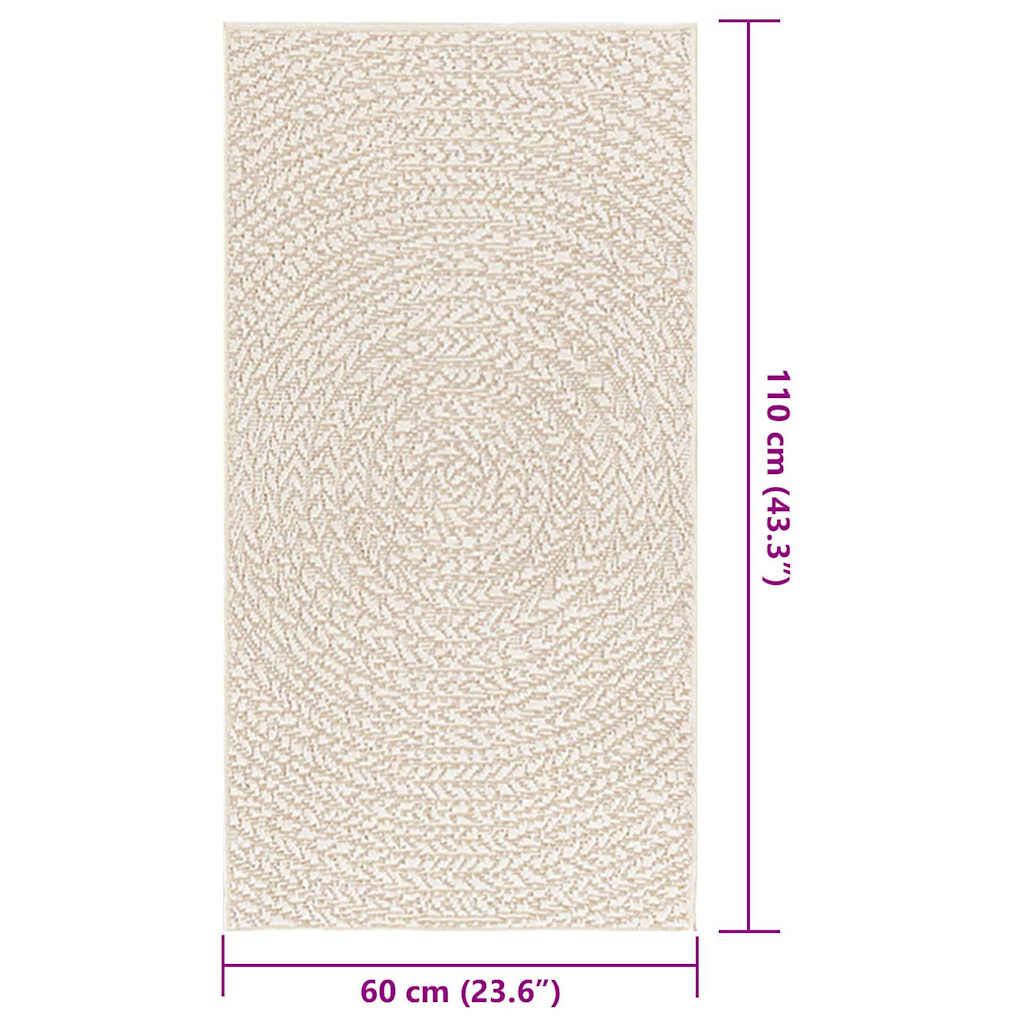 Vloerkleed ZIZUR room binnen en buiten 60x110 cm jute look is nu te koop bij PeponiXL, paradijselijk wonen!