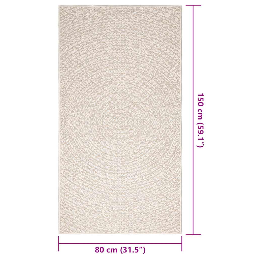 Vloerkleed ZIZUR room binnen en buiten 80x150 cm jute look is nu te koop bij PeponiXL, paradijselijk wonen!