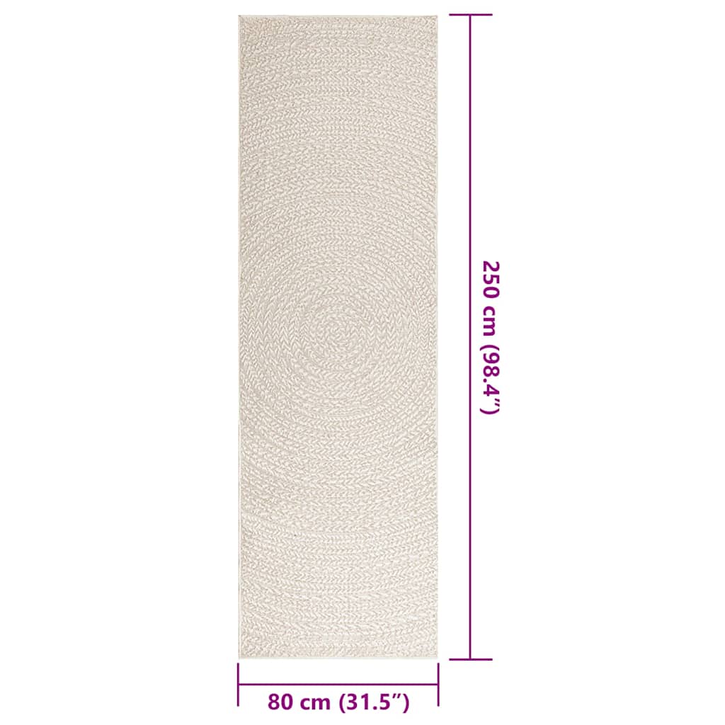 Vloerkleed ZIZUR room binnen en buiten 80x250 cm jute look is nu te koop bij PeponiXL, paradijselijk wonen!