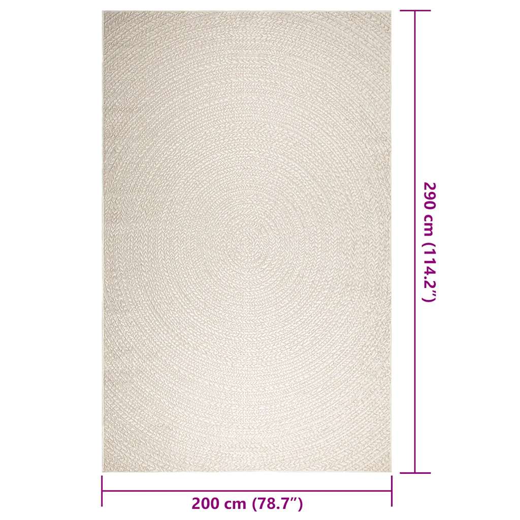 Vloerkleed ZIZUR room binnen en buiten 200x290 cm jute look is nu te koop bij PeponiXL, paradijselijk wonen!