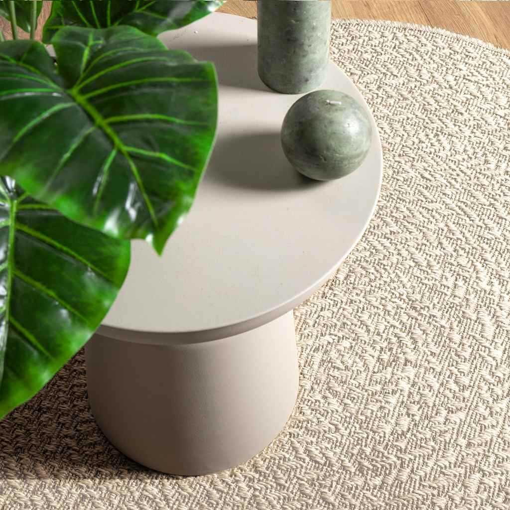 Vloerkleed ZIZUR crème binnen en buiten Ø 120 cm jute look is nu te koop bij PeponiXL, paradijselijk wonen!