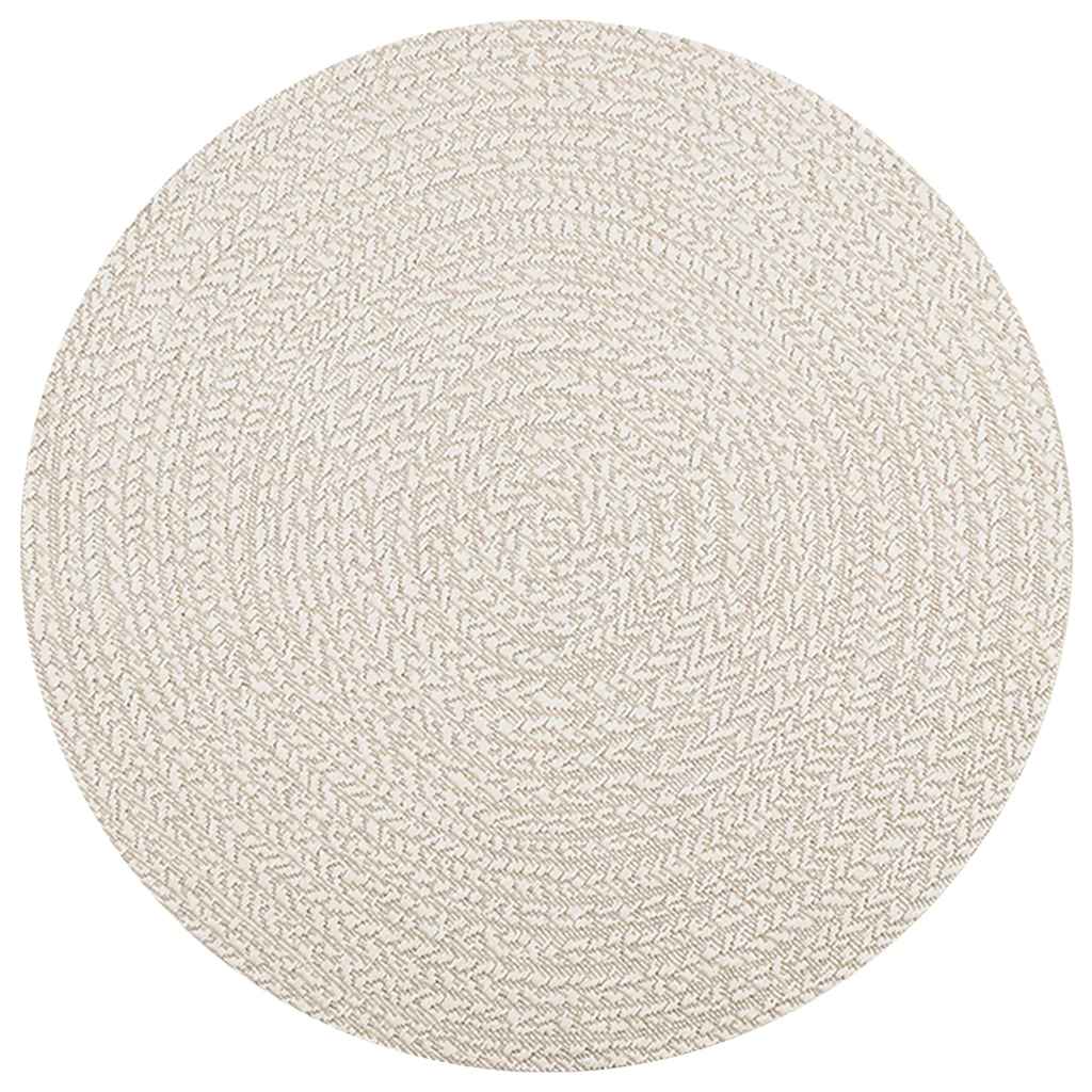 Vloerkleed ZIZUR crème binnen en buiten Ø 120 cm jute look is nu te koop bij PeponiXL, paradijselijk wonen!