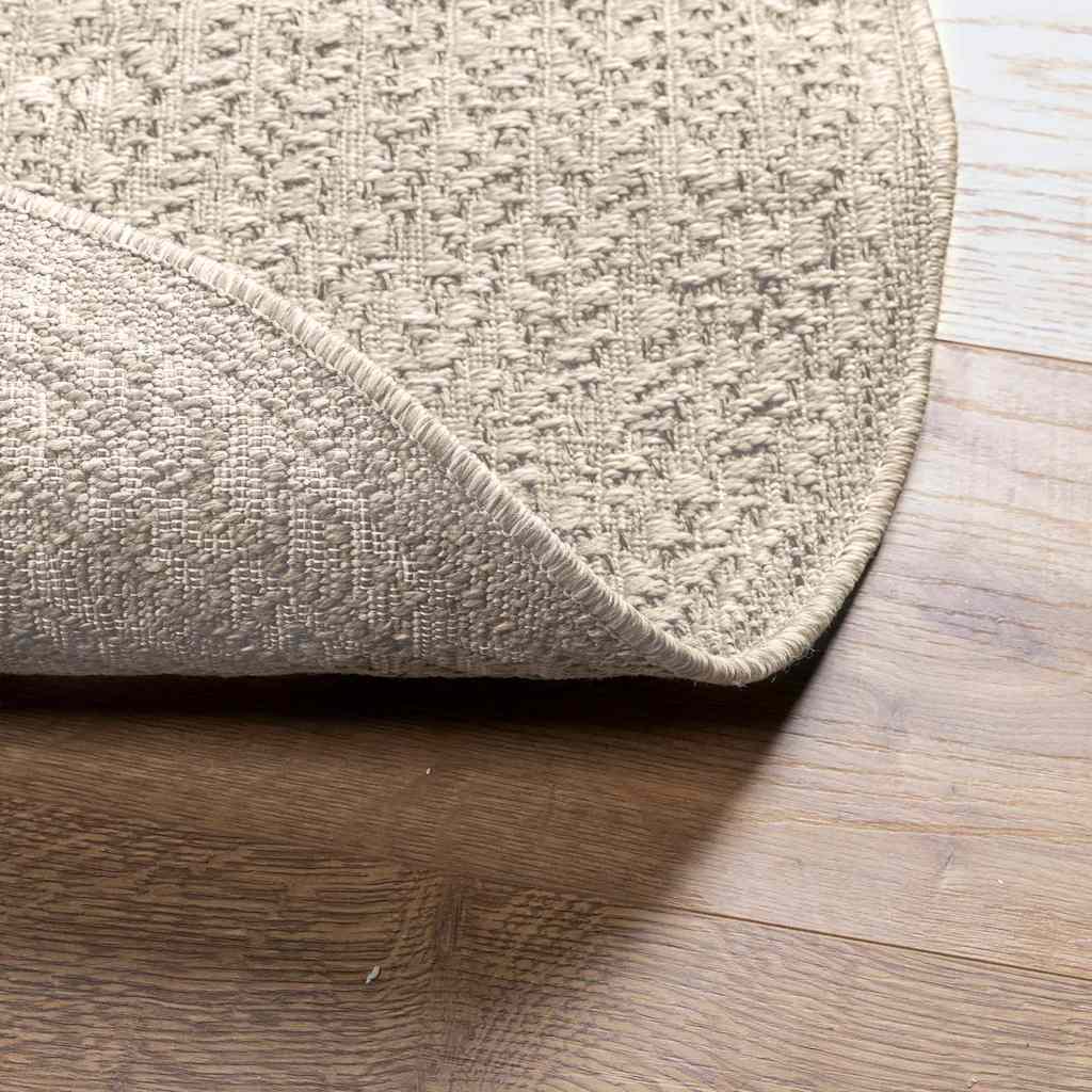 Vloerkleed ZIZUR crème binnen en buiten Ø 120 cm jute look is nu te koop bij PeponiXL, paradijselijk wonen!