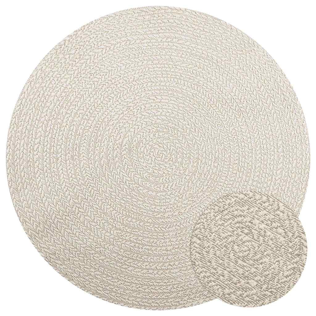 Vloerkleed ZIZUR crème binnen en buiten Ø 160 cm jute look is nu te koop bij PeponiXL, paradijselijk wonen!