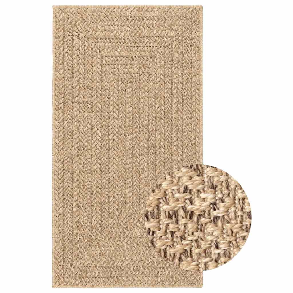 Vloerkleed ZIZUR beige binnen en buiten 80x150 cm jute look is nu te koop bij PeponiXL, paradijselijk wonen!