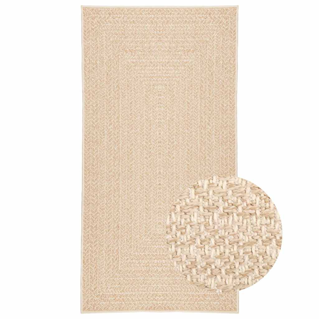 Vloerkleed ZIZUR beige binnen en buiten 80x150 cm jute look is nu te koop bij PeponiXL, paradijselijk wonen!