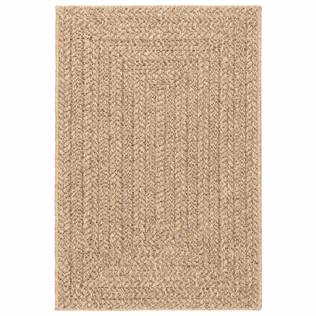 Vloerkleed ZIZUR beige binnen en buiten 120x120 cm jute look is nu te koop bij PeponiXL, paradijselijk wonen!
