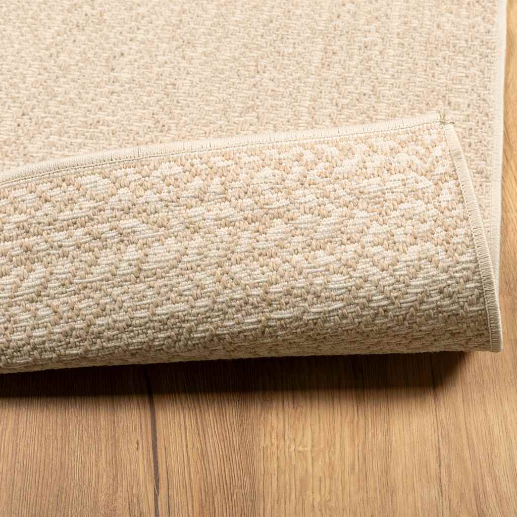 Vloerkleed ZIZUR beige binnen en buiten 120x120 cm jute look is nu te koop bij PeponiXL, paradijselijk wonen!