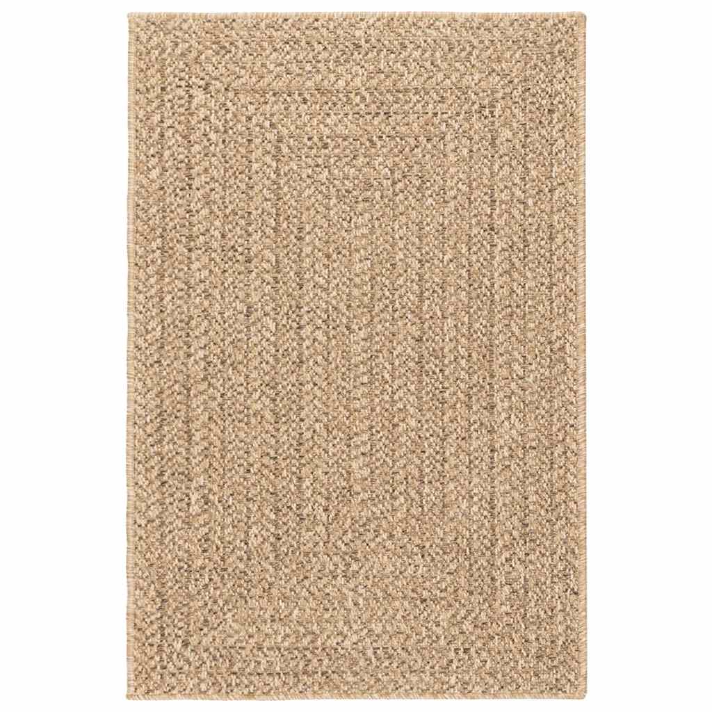 Vloerkleed ZIZUR beige binnen en buiten 140x200 cm jute look is nu te koop bij PeponiXL, paradijselijk wonen!