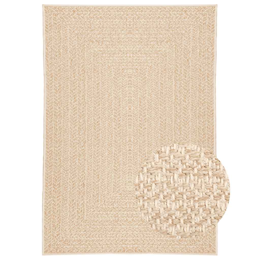 Vloerkleed ZIZUR beige binnen en buiten 140x200 cm jute look is nu te koop bij PeponiXL, paradijselijk wonen!