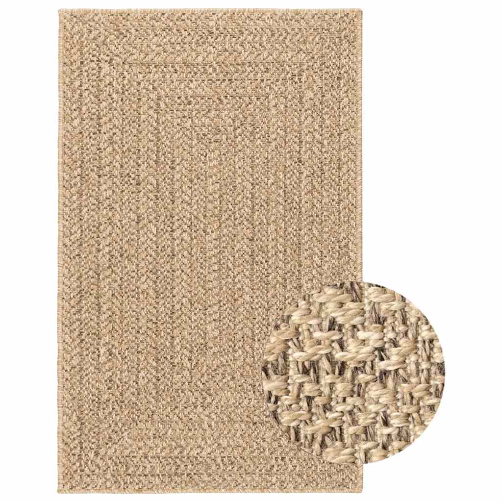 Vloerkleed ZIZUR beige binnen en buiten 160x230 cm jute look is nu te koop bij PeponiXL, paradijselijk wonen!