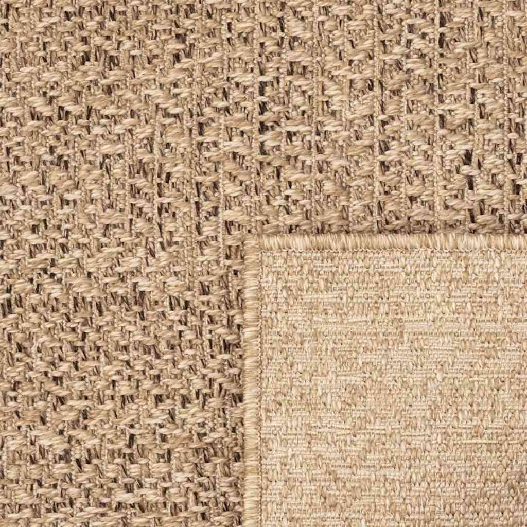 Vloerkleed ZIZUR beige binnen en buiten 200x200 cm jute look is nu te koop bij PeponiXL, paradijselijk wonen!