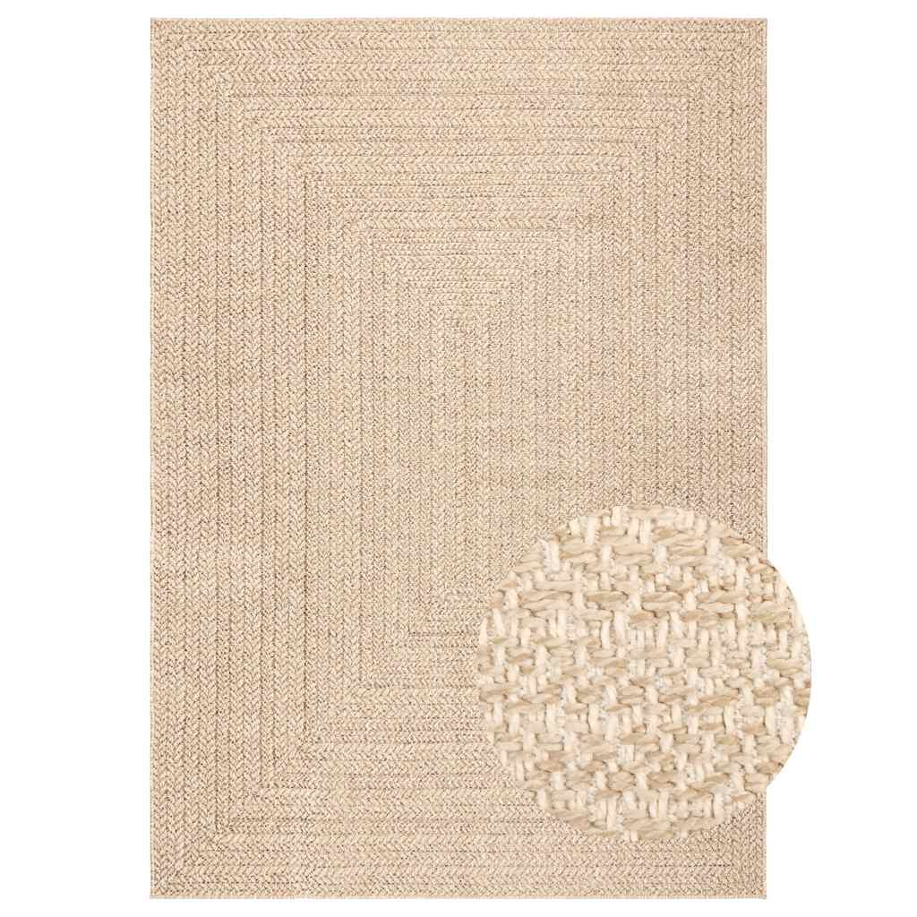 Vloerkleed ZIZUR beige binnen en buiten 200x290 cm jute look is nu te koop bij PeponiXL, paradijselijk wonen!