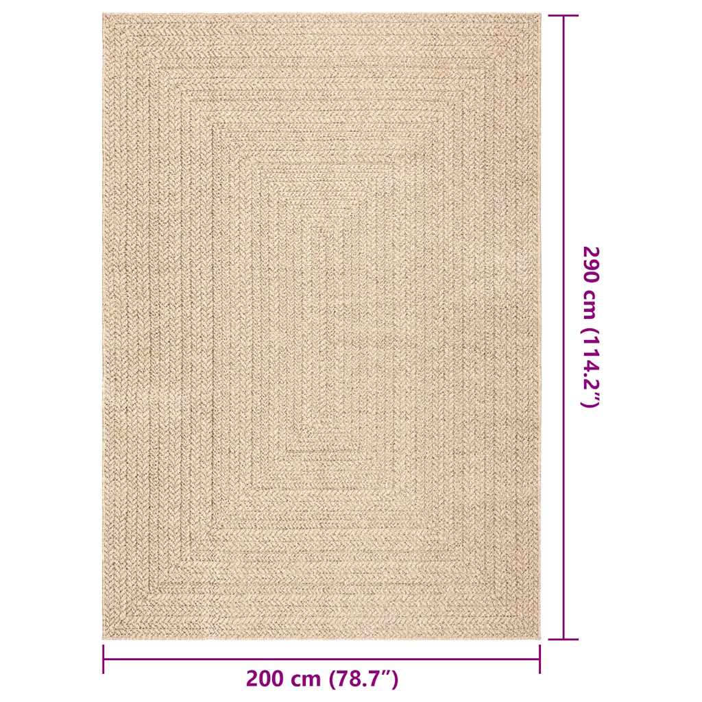 Vloerkleed ZIZUR beige binnen en buiten 200x290 cm jute look is nu te koop bij PeponiXL, paradijselijk wonen!