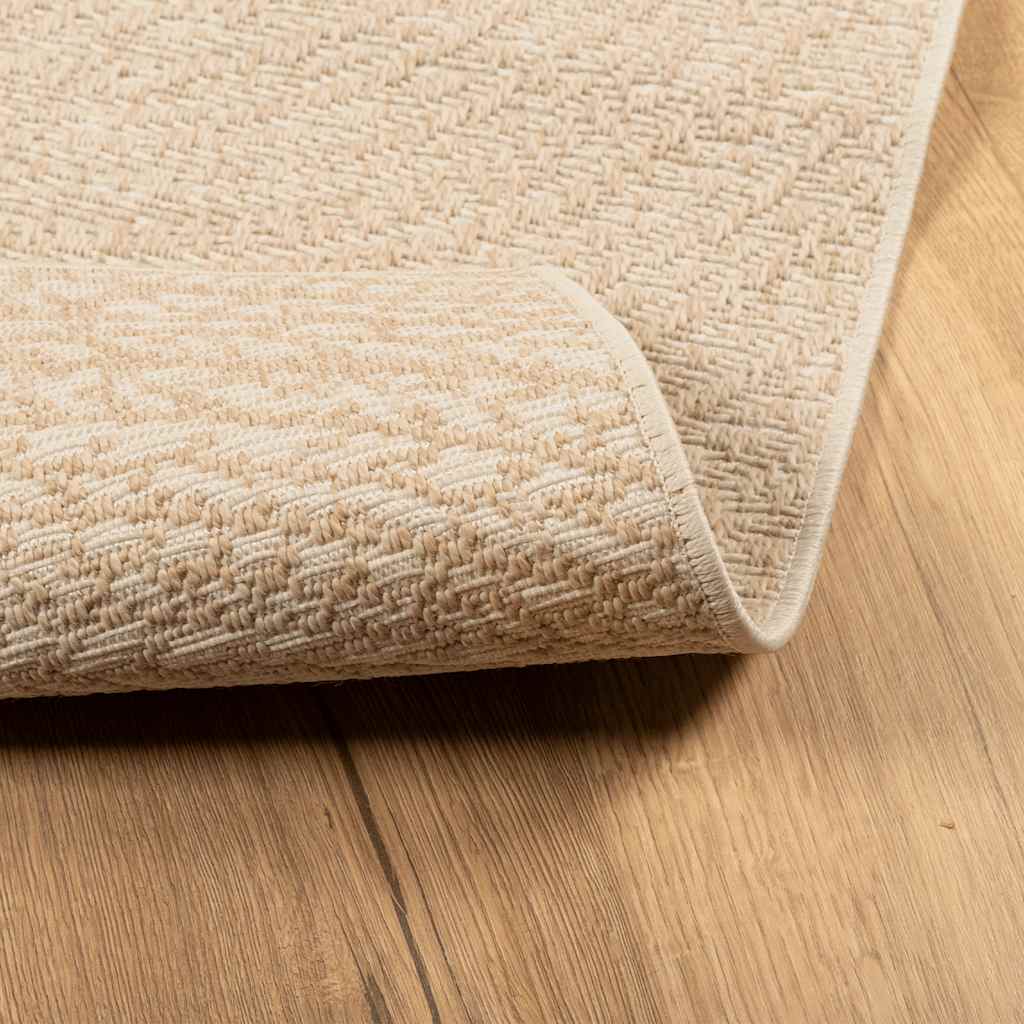 Vloerkleed ZIZUR beige binnen en buiten 120x120 cm jute look is nu te koop bij PeponiXL, paradijselijk wonen!