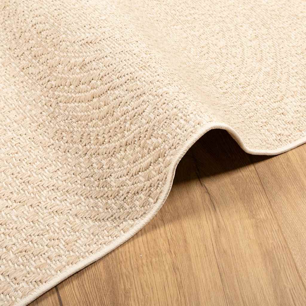 Vloerkleed ZIZUR beige binnen en buiten 120x120 cm jute look is nu te koop bij PeponiXL, paradijselijk wonen!