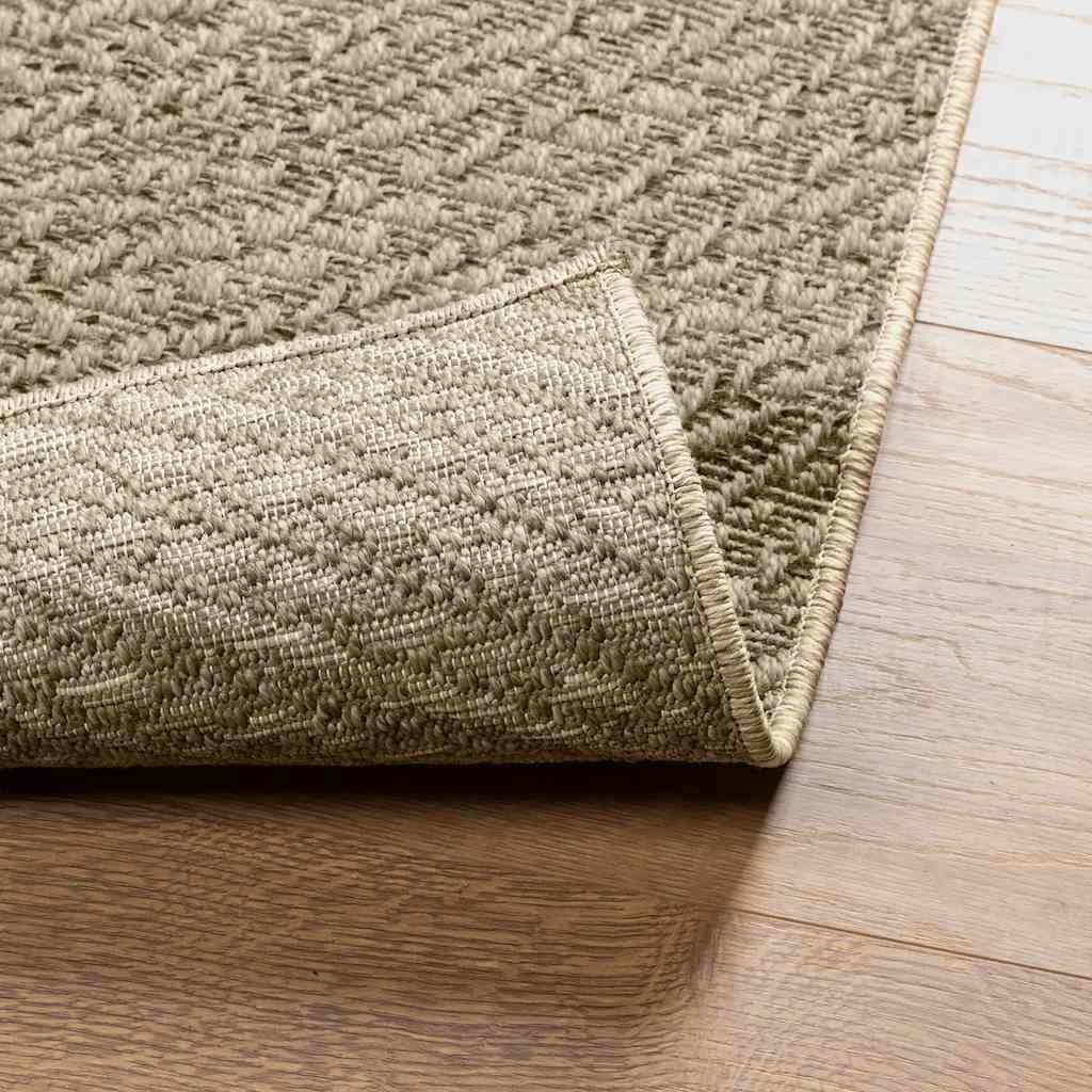 Vloerkleed ZIZUR beige binnen en buiten 120x120 cm jute look is nu te koop bij PeponiXL, paradijselijk wonen!