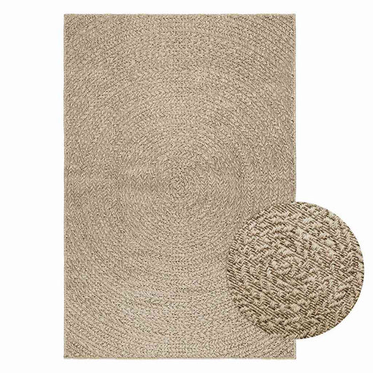 Vloerkleed ZIZUR beige binnen en buiten 120x170 cm jute look is nu te koop bij PeponiXL, paradijselijk wonen!