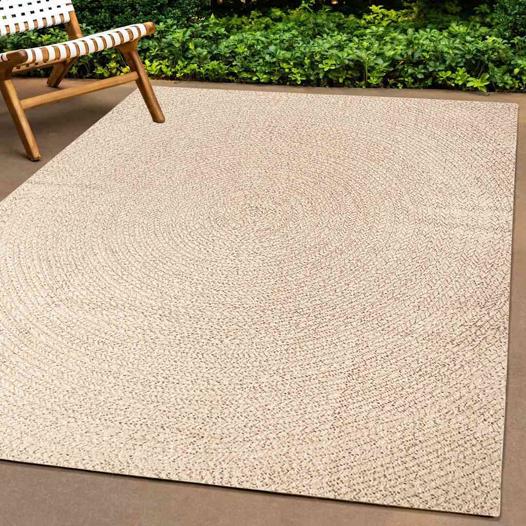 Vloerkleed ZIZUR beige binnen en buiten 120x170 cm jute look is nu te koop bij PeponiXL, paradijselijk wonen!
