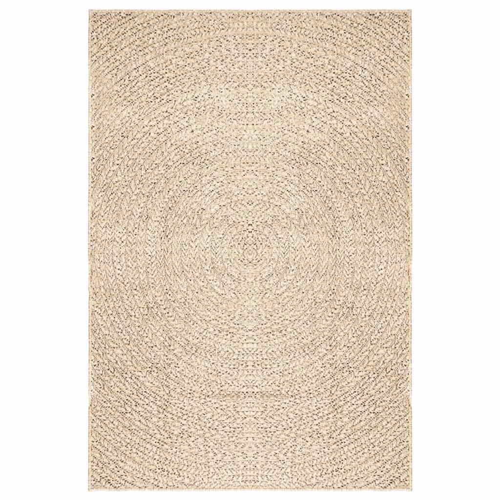 Vloerkleed ZIZUR beige binnen en buiten 140x200 cm jute look is nu te koop bij PeponiXL, paradijselijk wonen!