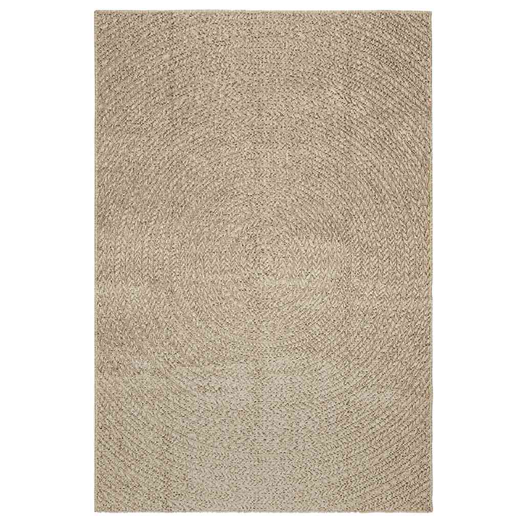 Vloerkleed ZIZUR beige binnen en buiten 140x200 cm jute look is nu te koop bij PeponiXL, paradijselijk wonen!