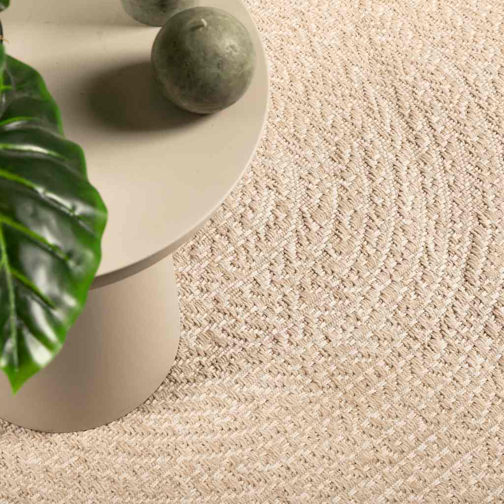 Vloerkleed ZIZUR beige binnen en buiten 140x200 cm jute look is nu te koop bij PeponiXL, paradijselijk wonen!