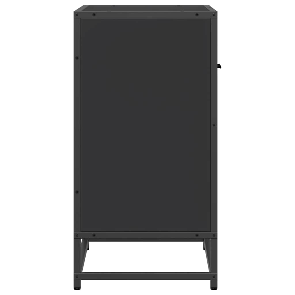 Nachtkastje 60x31x60 cm bewerkt hout en metaal zwart is nu te koop bij PeponiXL, paradijselijk wonen!