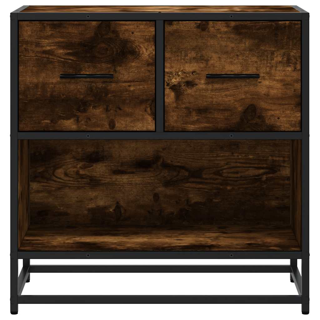 Nachtkastje 60x31x60 cm bewerkt hout en metaal gerookt eiken is nu te koop bij PeponiXL, paradijselijk wonen!