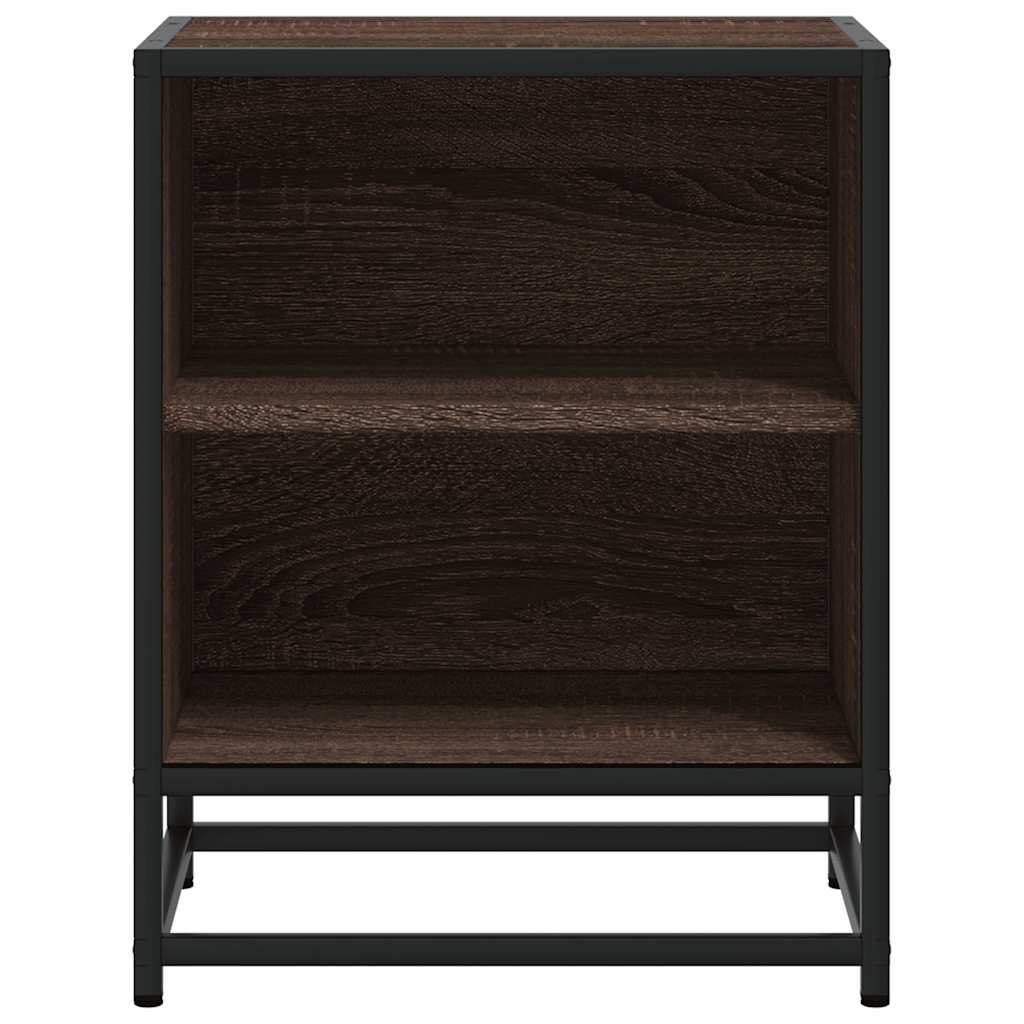 Nachtkastjes 2 st 40x31x50cm bewerkt hout en metaal bruin eiken is nu te koop bij PeponiXL, paradijselijk wonen!