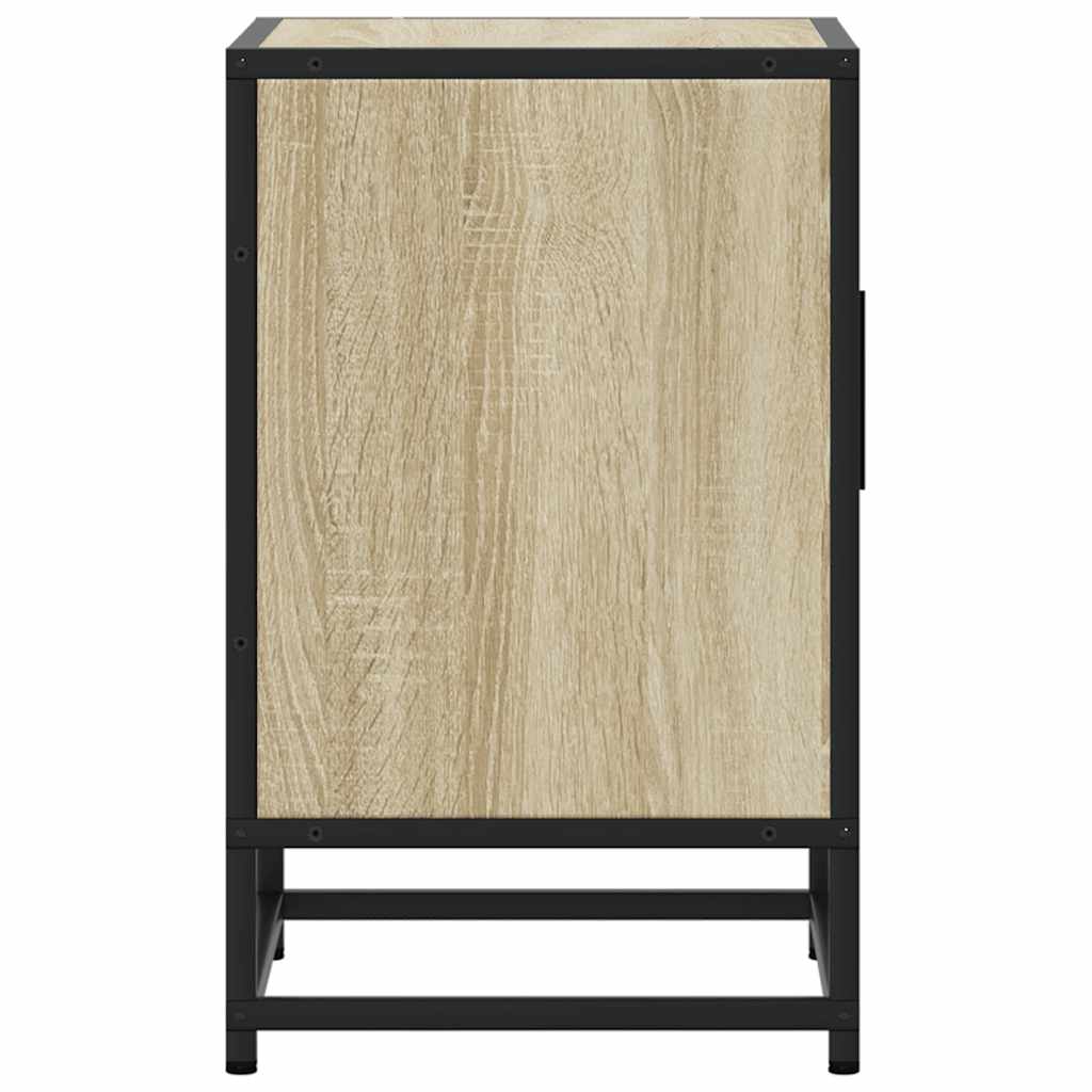 Nachtkastje 40x31x50 cm bewerkt hout en metaal sonoma eiken is nu te koop bij PeponiXL, paradijselijk wonen!