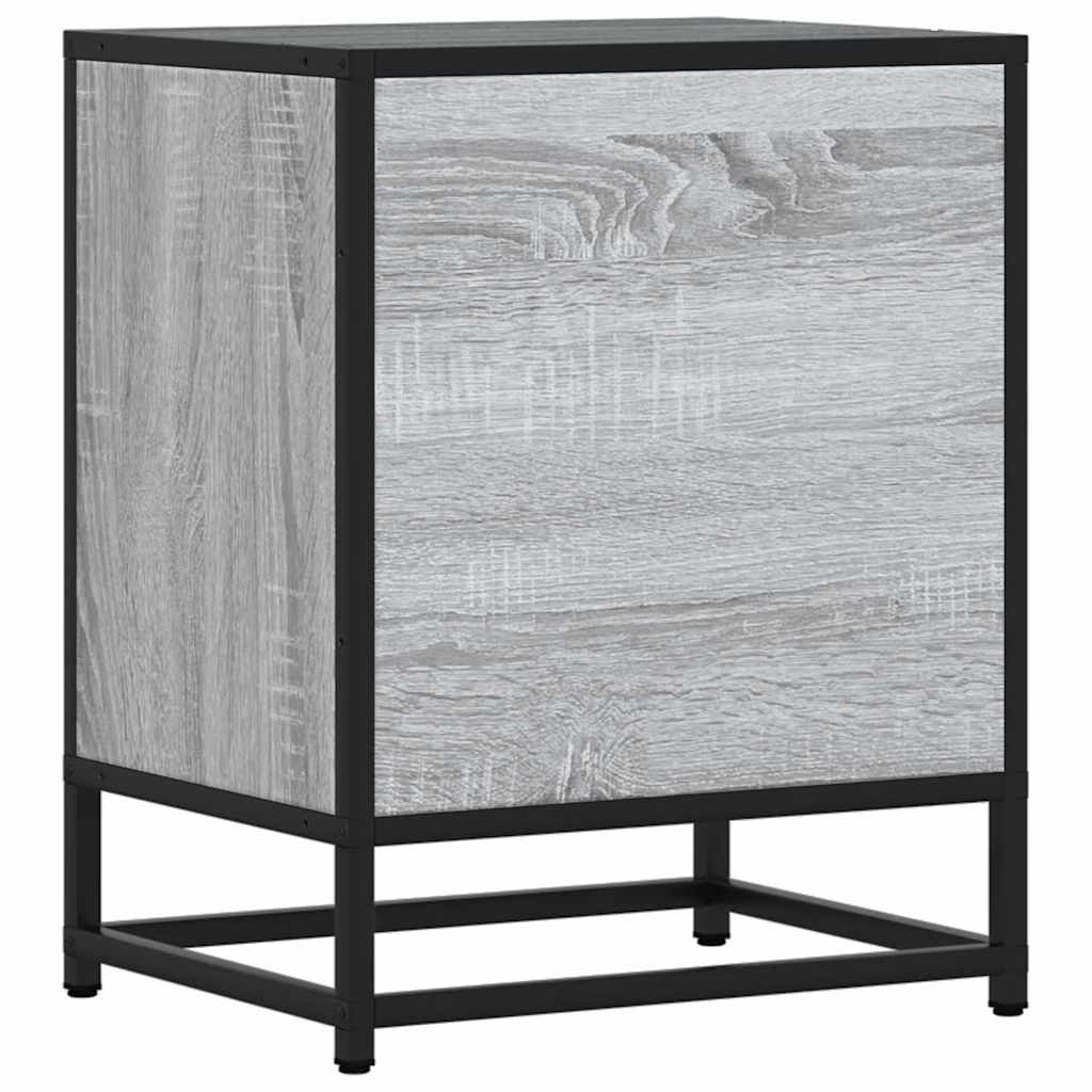 Nachtkastjes 2 st 40x31x50 cm bewerkt hout&metaal grijs sonoma is nu te koop bij PeponiXL, paradijselijk wonen!