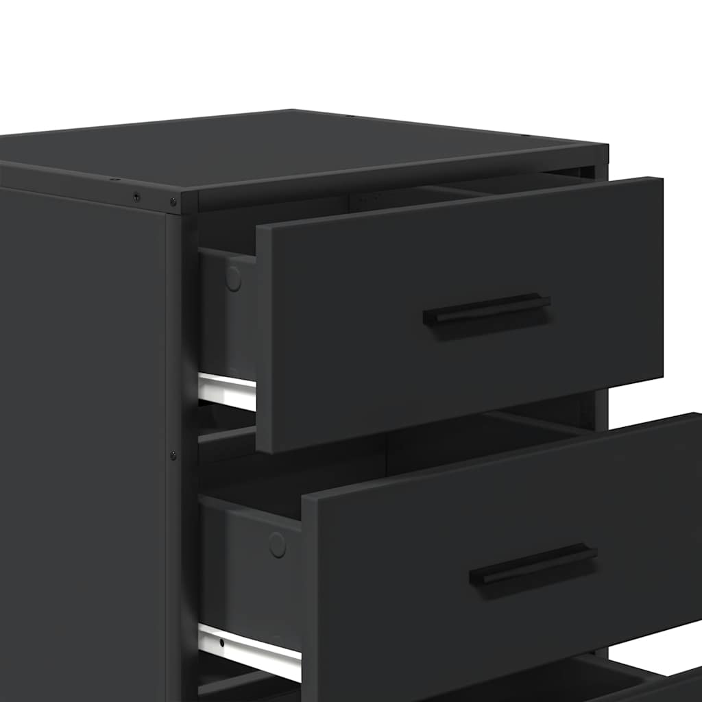 Nachtkastje 40x34,5x60 cm bewerkt hout en metaal zwart is nu te koop bij PeponiXL, paradijselijk wonen!