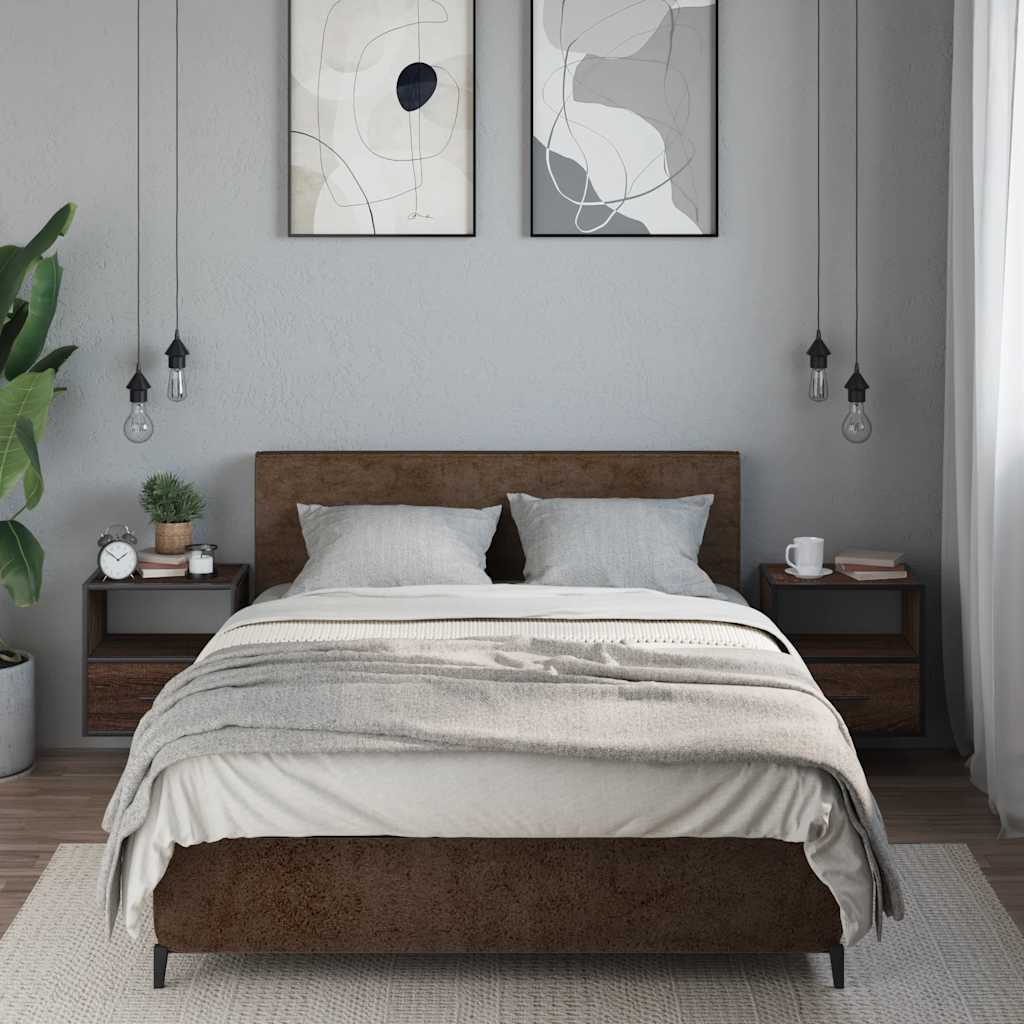 Nachtkastjes 2st wandgemonteerd 40x31x39,5cm bruin eikenkleurig is nu te koop bij PeponiXL, paradijselijk wonen!