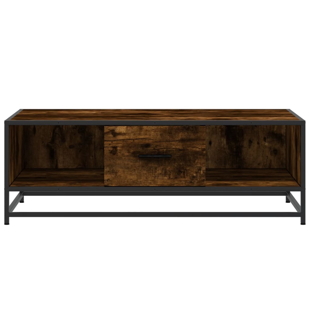 Salontafel 100x57x35 cm bewerkt hout en metaal gerookt eiken is nu te koop bij PeponiXL, paradijselijk wonen!