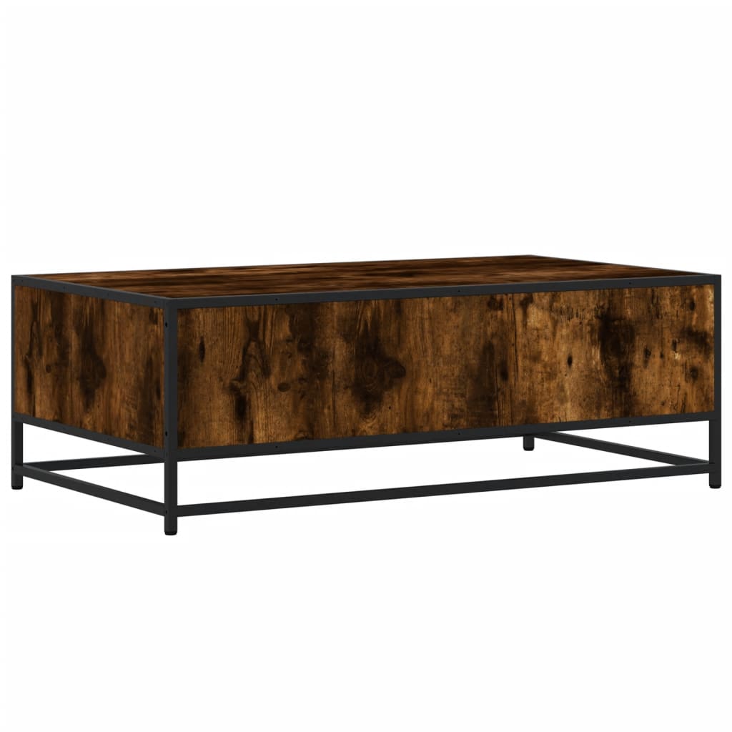 Salontafel 100x57x35 cm bewerkt hout en metaal gerookt eiken is nu te koop bij PeponiXL, paradijselijk wonen!