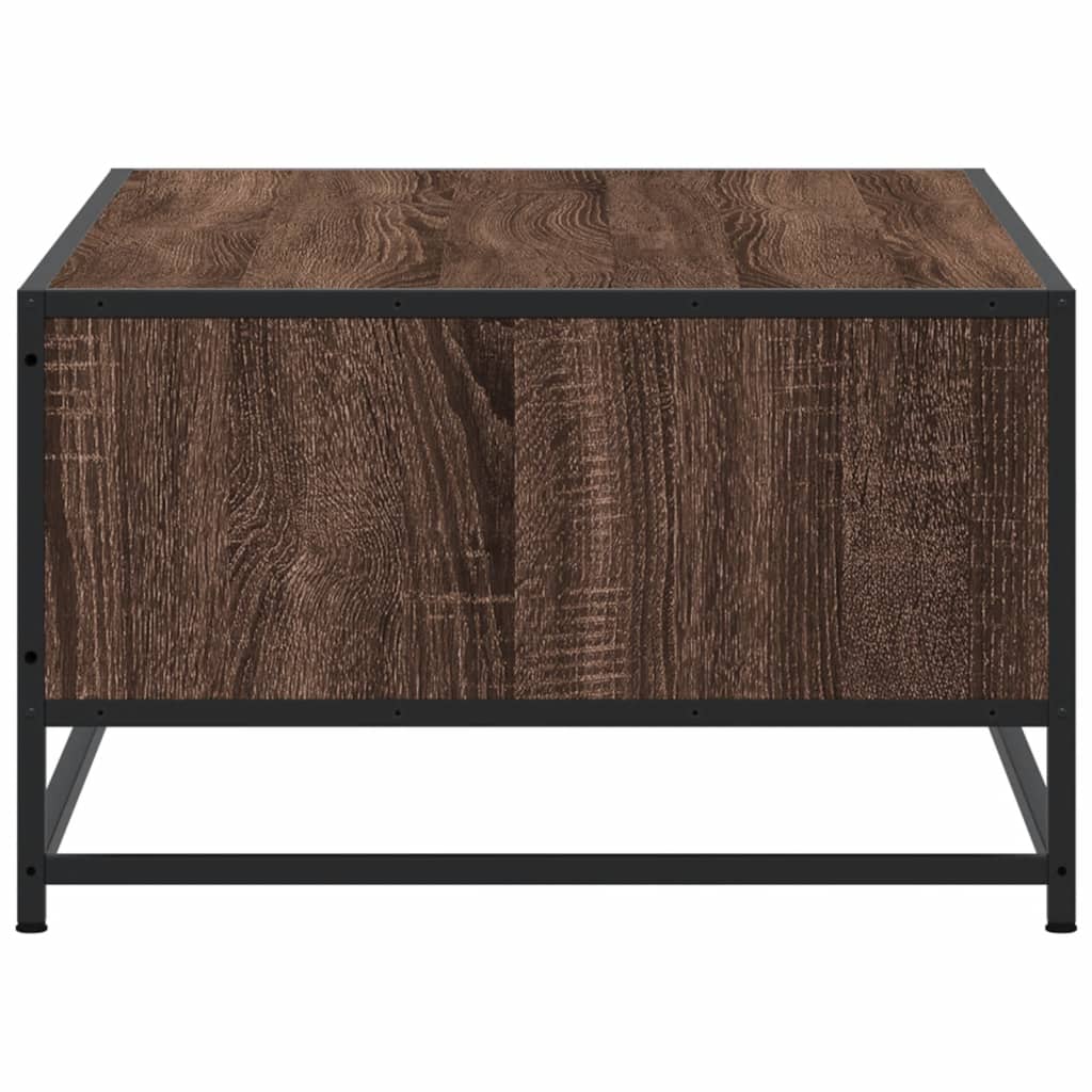 Salontafel 100x57x35 cm bewerkt hout en metaal bruin eikenkleur is nu te koop bij PeponiXL, paradijselijk wonen!