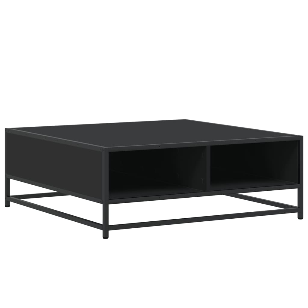 Salontafel 80x80x30 cm bewerkt hout en metaal zwart is nu te koop bij PeponiXL, paradijselijk wonen!