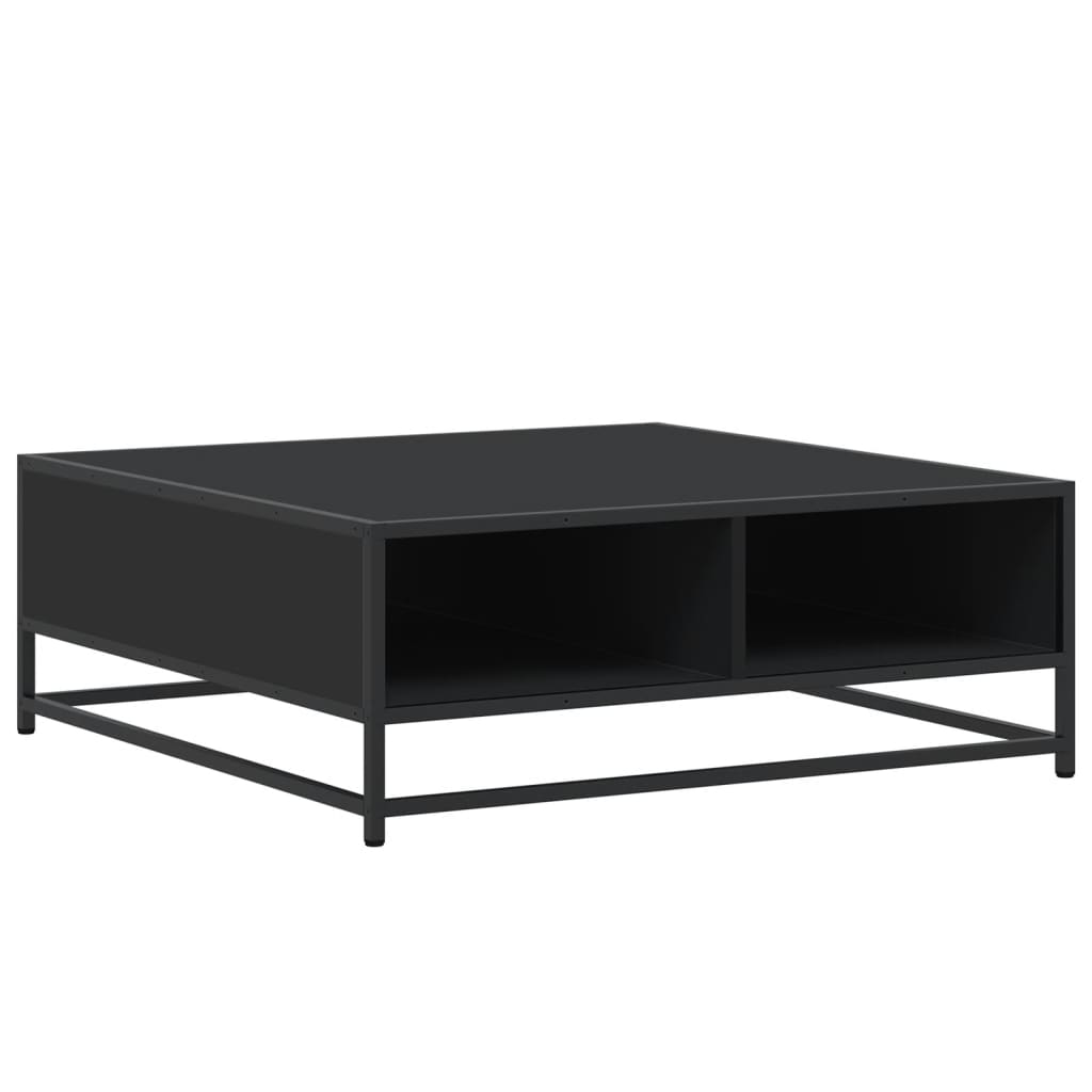 Salontafel 80x80x30 cm bewerkt hout en metaal zwart is nu te koop bij PeponiXL, paradijselijk wonen!