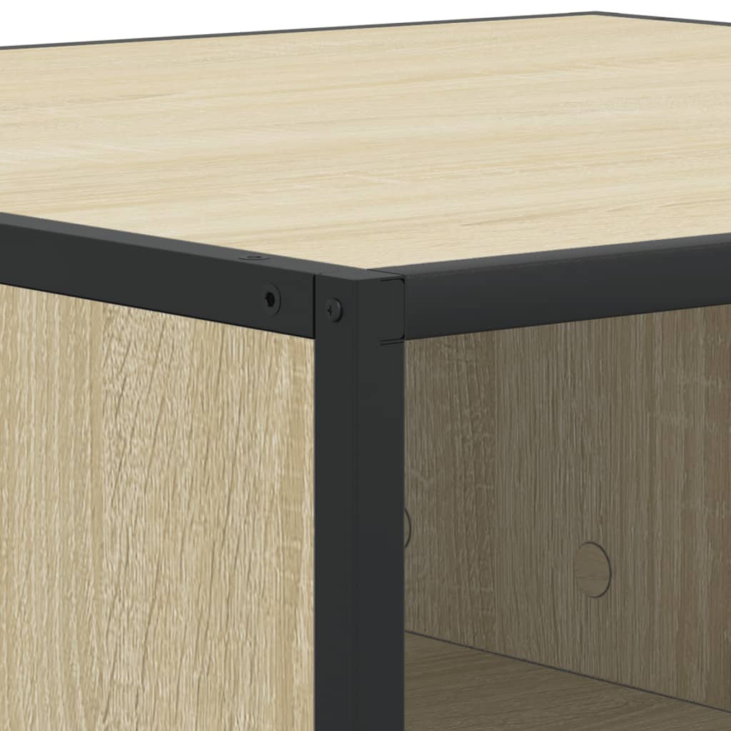 Salontafel 80x80x30 cm bewerkt hout en metaal sonoma eikenkleur is nu te koop bij PeponiXL, paradijselijk wonen!