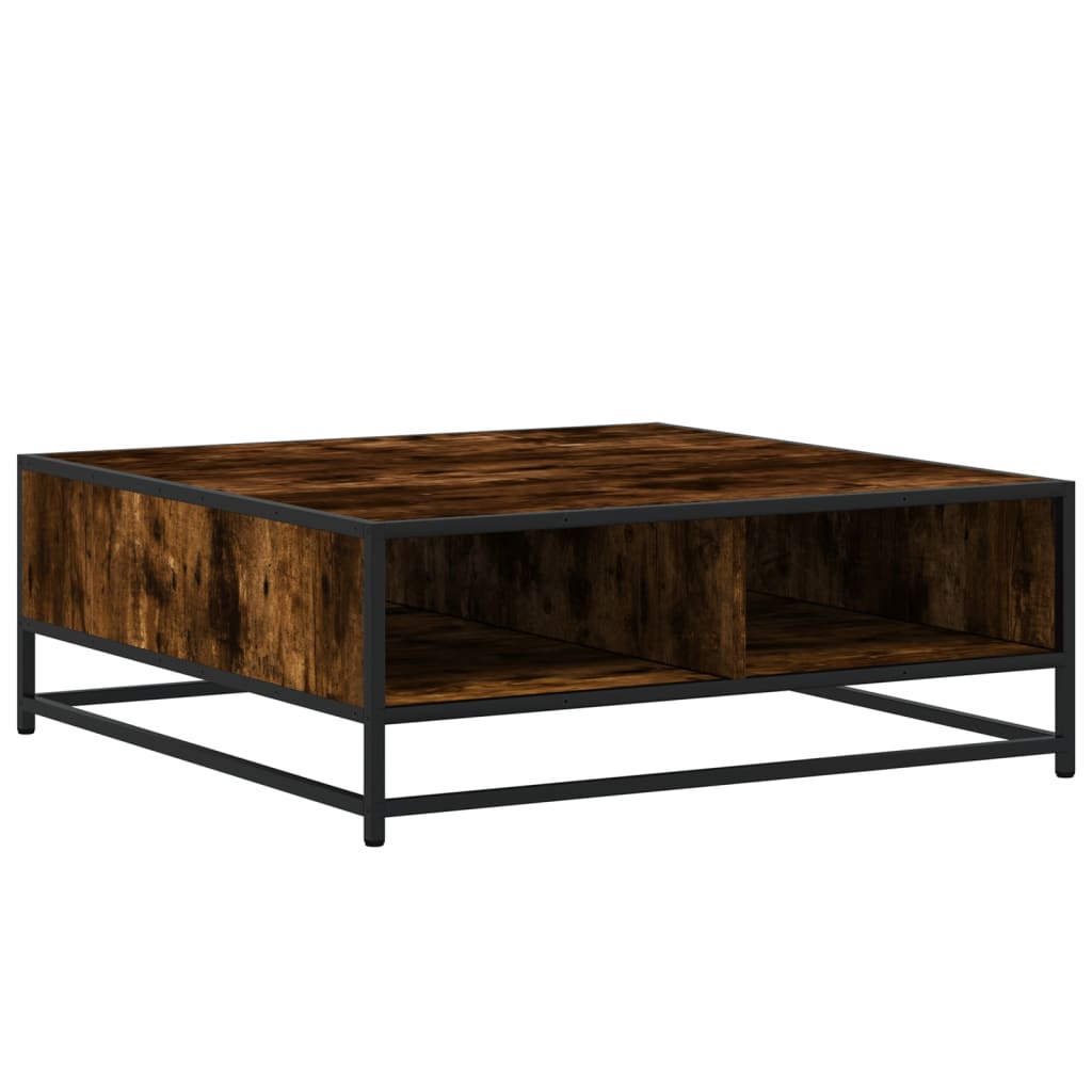 Salontafel 80x80x30 cm bewerkt hout en metaal gerookt eiken is nu te koop bij PeponiXL, paradijselijk wonen!