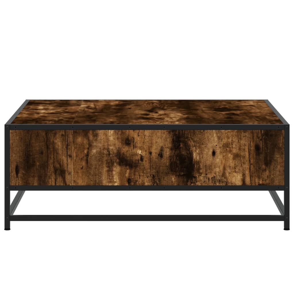 Salontafel 80x80x30 cm bewerkt hout en metaal gerookt eiken is nu te koop bij PeponiXL, paradijselijk wonen!