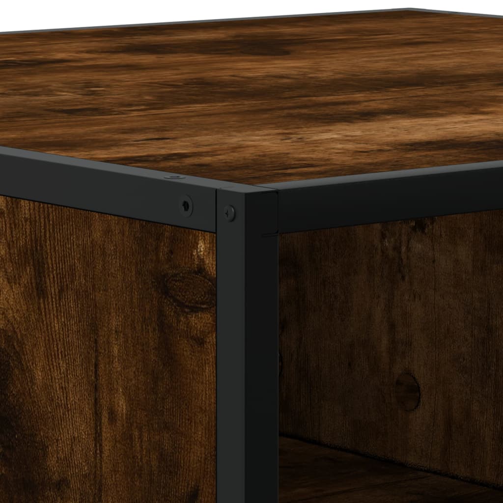 Salontafel 80x80x30 cm bewerkt hout en metaal gerookt eiken is nu te koop bij PeponiXL, paradijselijk wonen!