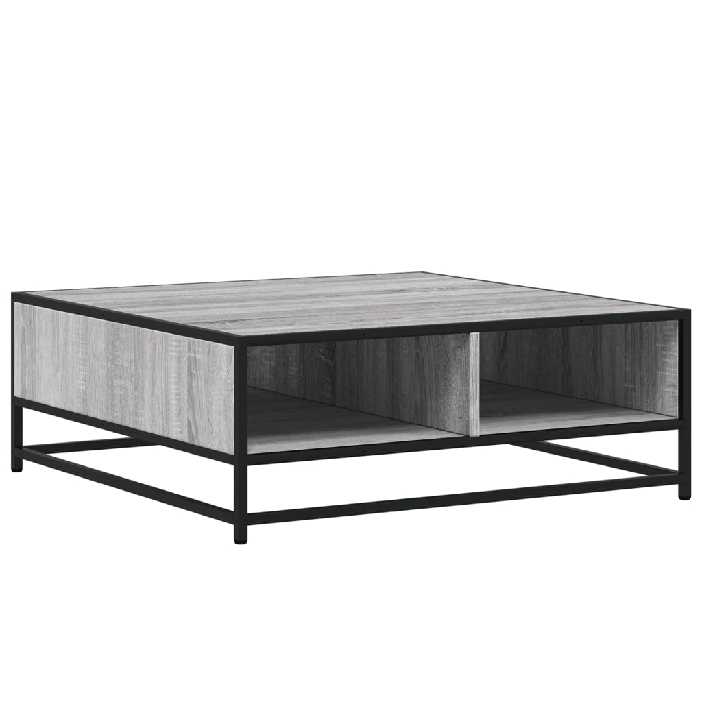 Salontafel 80x80x30 cm bewerkt hout en metaal grijs sonoma is nu te koop bij PeponiXL, paradijselijk wonen!