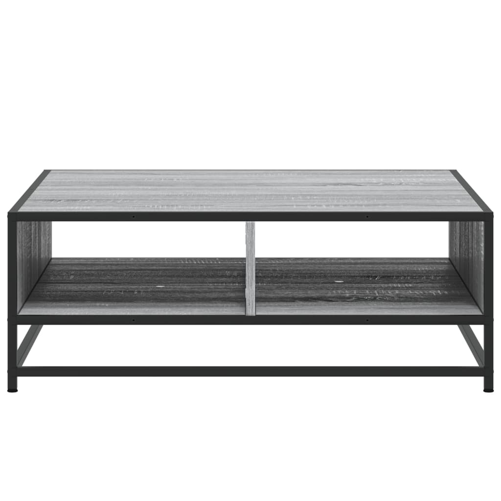 Salontafel 80x80x30 cm bewerkt hout en metaal grijs sonoma is nu te koop bij PeponiXL, paradijselijk wonen!