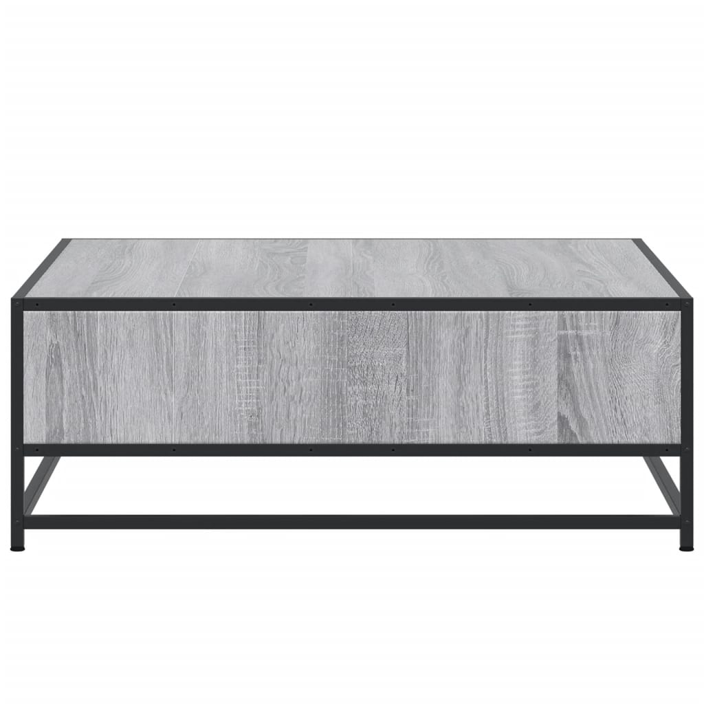 Salontafel 80x80x30 cm bewerkt hout en metaal grijs sonoma is nu te koop bij PeponiXL, paradijselijk wonen!