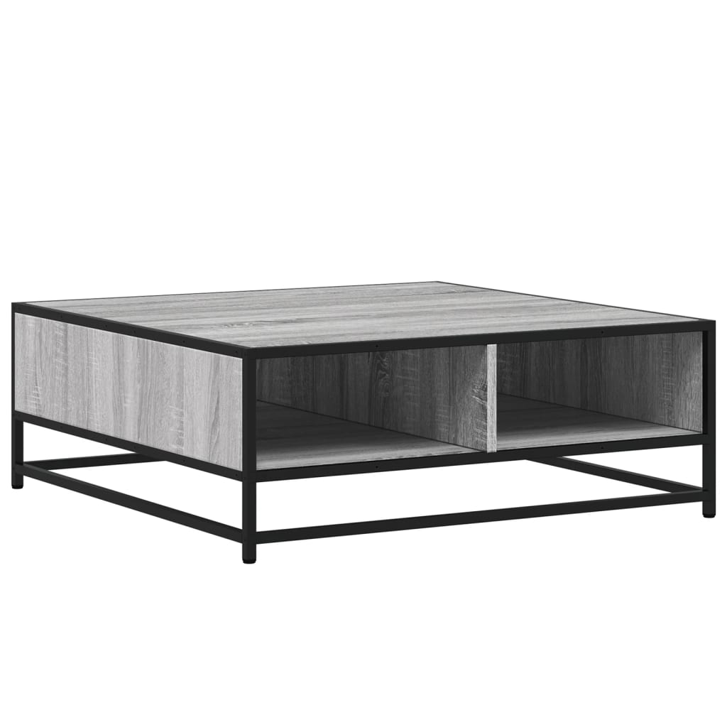 Salontafel 80x80x30 cm bewerkt hout en metaal grijs sonoma is nu te koop bij PeponiXL, paradijselijk wonen!